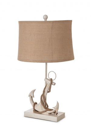 Homeroots Set Of Two Tan And White Anchor Table Lamps   397251