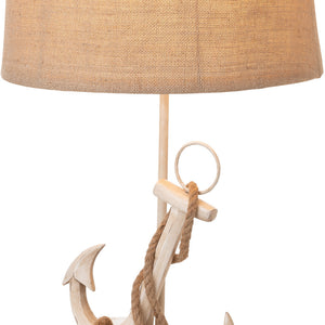Homeroots Set Of Two Tan And White Anchor Table Lamps   397251