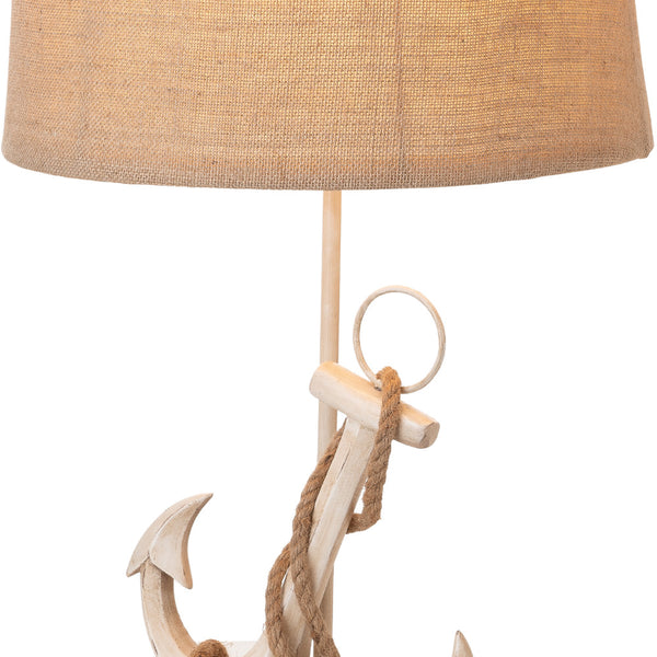 Homeroots Set Of Two Tan And White Anchor Table Lamps   397251