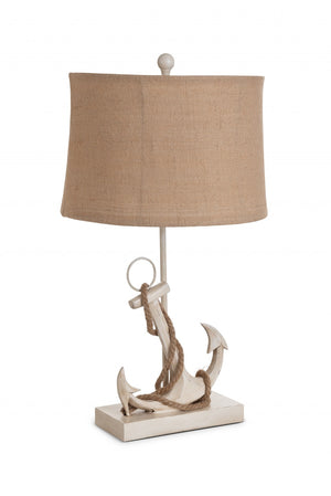 Homeroots Set Of Two Tan And White Anchor Table Lamps   397251