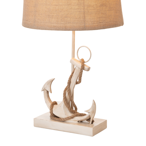 Homeroots Set Of Two Tan And White Anchor Table Lamps   397251