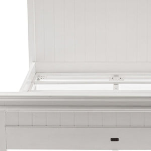 HomeRoots Classic White Panel Queen Bed - Timeless Elegance with Durable Mahogany, Easy-Clean Finish & No Assembly! 397278