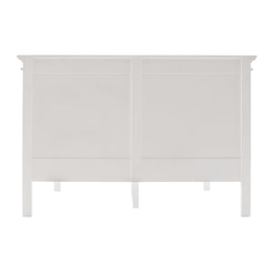 Homeroots Classic White Panel Queen Size Bed  Mahogany 397278