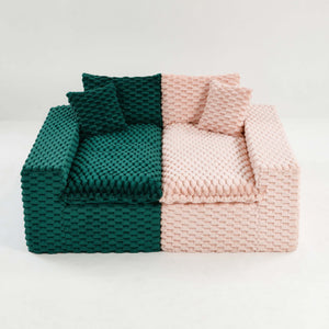 English Elm Luxury Color-Block Turtle Velvet Sofa – Versatile Modular Design For Cozy Living Room Comfort & Style W3371S00049