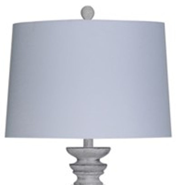 HomeRoots 63" White Resin Floor Lamp - Elegant Drum Shade, Coastal Charm, Perfect for Living Rooms & Bedrooms 397363
