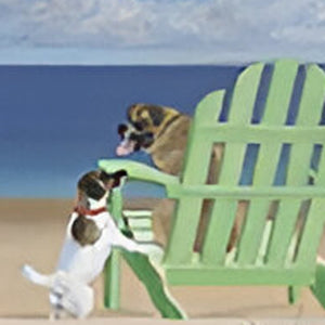 HomeRoots Dogs at the Beach Canvas Wall Art – Vibrant Giclée Print for a Stylish Coastal Home Décor Touch 20"x60" 397366