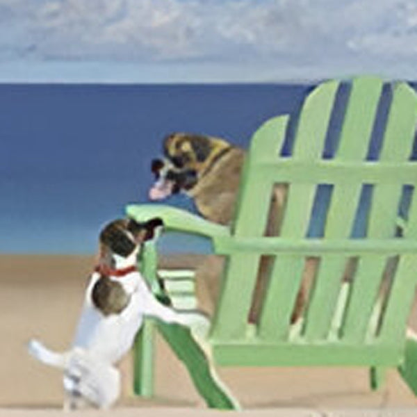 HomeRoots Dogs at the Beach Canvas Wall Art – Vibrant Giclée Print for a Stylish Coastal Home Décor Touch 20"x60" 397366