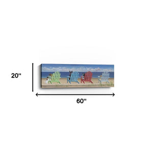 Homeroots Dogs At The Beach Unframed Print Wall Art  Polyester 397366