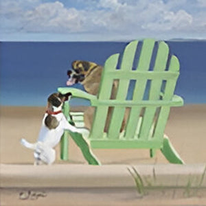 HomeRoots Dogs at the Beach Canvas Wall Art – Vibrant Giclée Print for a Stylish Coastal Home Décor Touch 20"x60" 397366