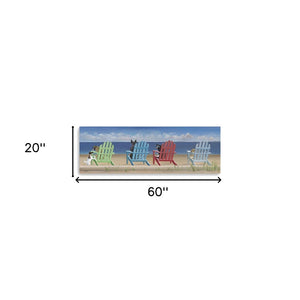 HomeRoots Dogs at the Beach Canvas Wall Art – Vibrant Giclée Print for a Stylish Coastal Home Décor Touch 20"x60" 397366