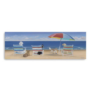 HomeRoots 60" Dogs Enjoying a Perfect Beach Day Canvas Wall Art - Vibrant, Durable Décor for Any Room 20"x60" 397368