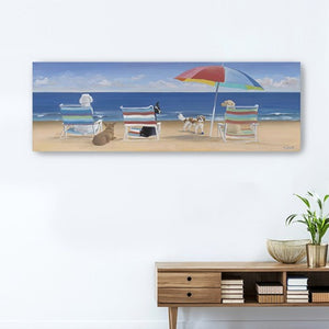HomeRoots 60" Dogs Enjoying a Perfect Beach Day Canvas Wall Art - Vibrant, Durable Décor for Any Room 20"x60" 397368