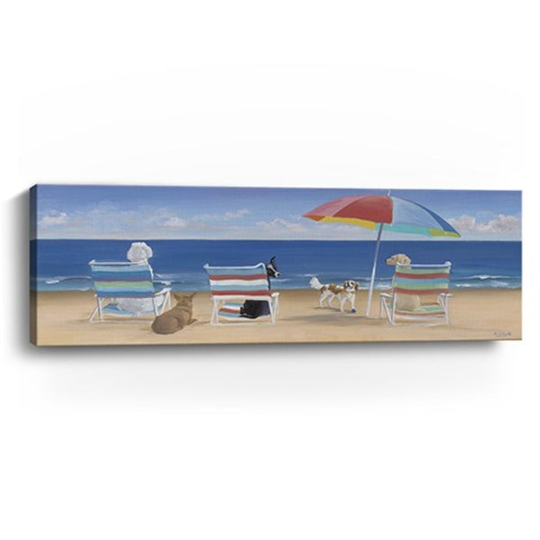 HomeRoots 60" Dogs Enjoying a Perfect Beach Day Canvas Wall Art - Vibrant, Durable Décor for Any Room 20"x60" 397368