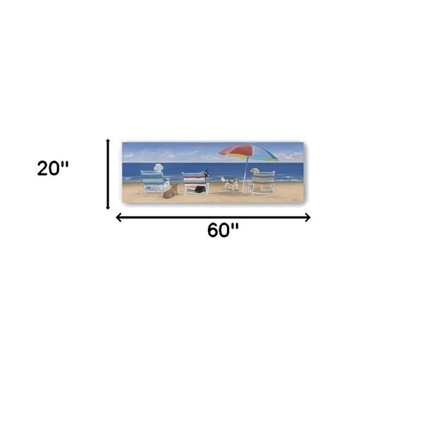 HomeRoots 60" Dogs Enjoying a Perfect Beach Day Canvas Wall Art - Vibrant, Durable Décor for Any Room 20"x60" 397368