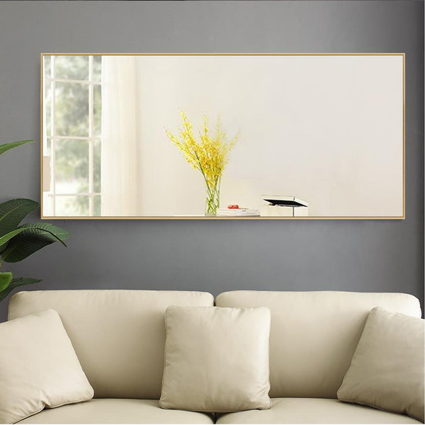 Homeroots Gold Framed Wall Mirror Gold Glass 397372