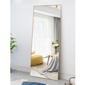 Homeroots Gold Framed Wall Mirror Gold Glass 397372