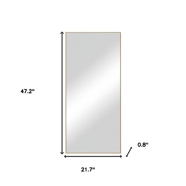 HomeRoots 47" Elegant Metal Accent Mirror – Versatile Reflection Piece for Any Room, Safe and Stylish Design Gold 397372