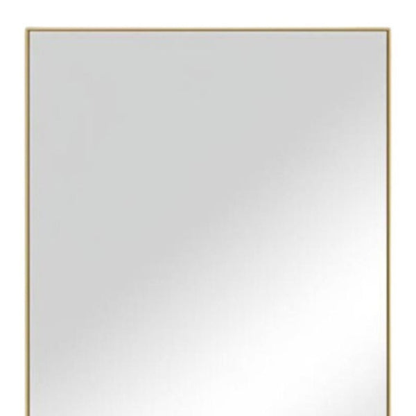 HomeRoots 47" Elegant Metal Accent Mirror – Versatile Reflection Piece for Any Room, Safe and Stylish Design Gold 397372