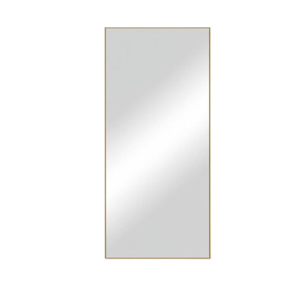 HomeRoots 47" Elegant Metal Accent Mirror – Versatile Reflection Piece for Any Room, Safe and Stylish Design Gold 397372