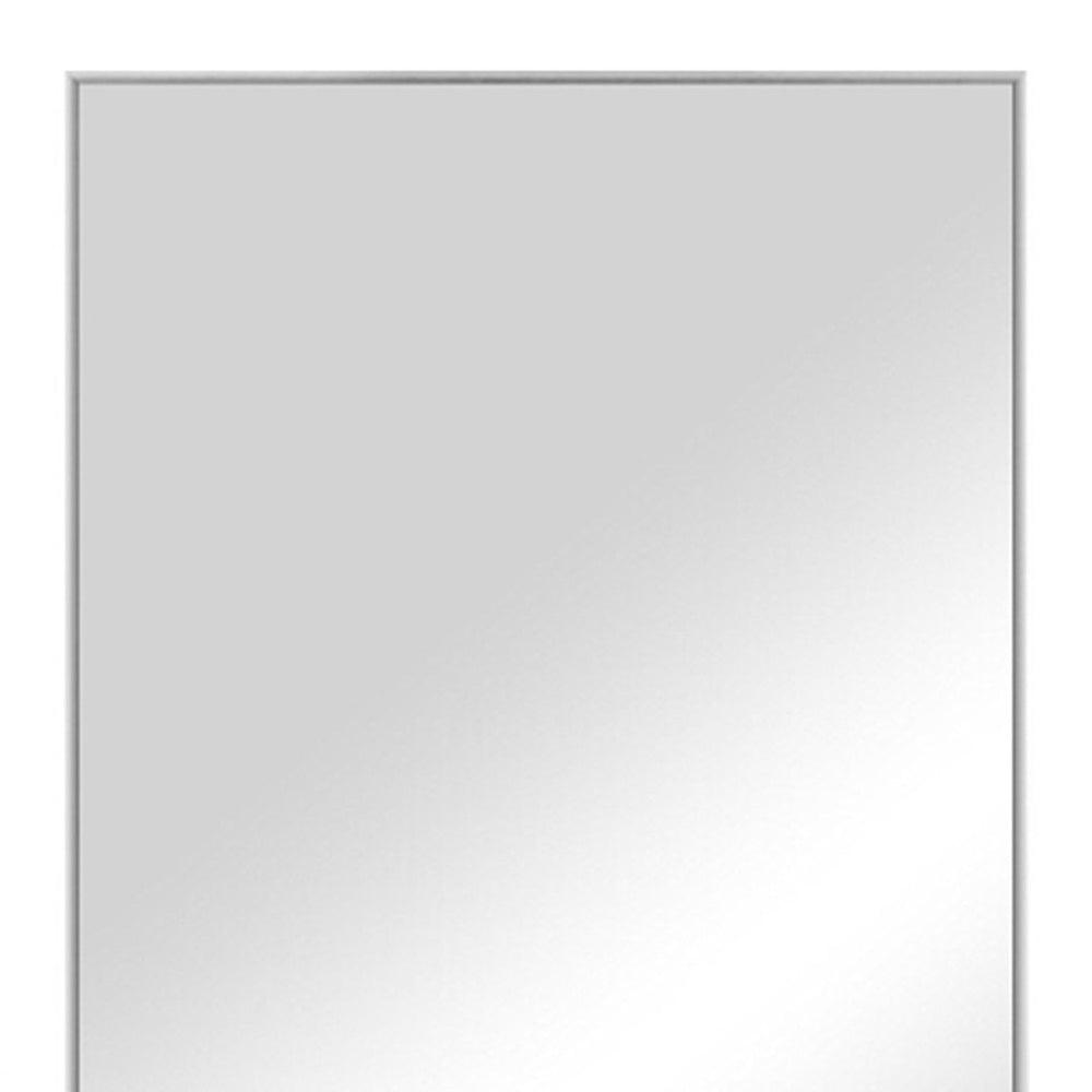 HomeRoots 47" Elegant Metal Accent Mirror – Versatile Reflection Piece for Any Room, Safe and Stylish Design Silver 397373