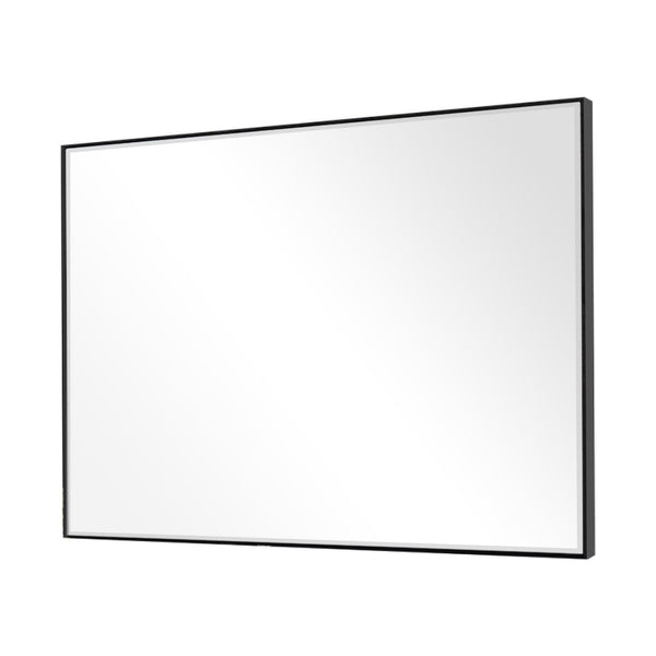 Homeroots Black Beveled Wall Mirror  Glass 397374