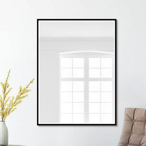 Homeroots Black Beveled Wall Mirror  Glass 397374