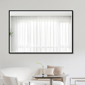 Homeroots Black Beveled Wall Mirror  Glass 397374