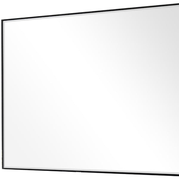 Homeroots Black Beveled Wall Mirror  Glass 397374