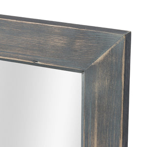 Homeroots Brushed Gray Wooden Mirror Gray Glass 397376