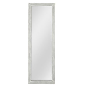 Homeroots Brushed White Wooden Mirror White Glass 397378