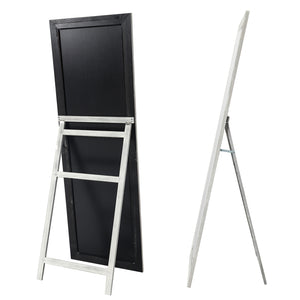 Homeroots Brushed White Wooden Mirror White Glass 397378