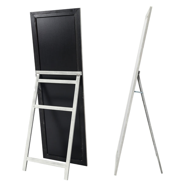 Homeroots Brushed White Wooden Mirror White Glass 397378