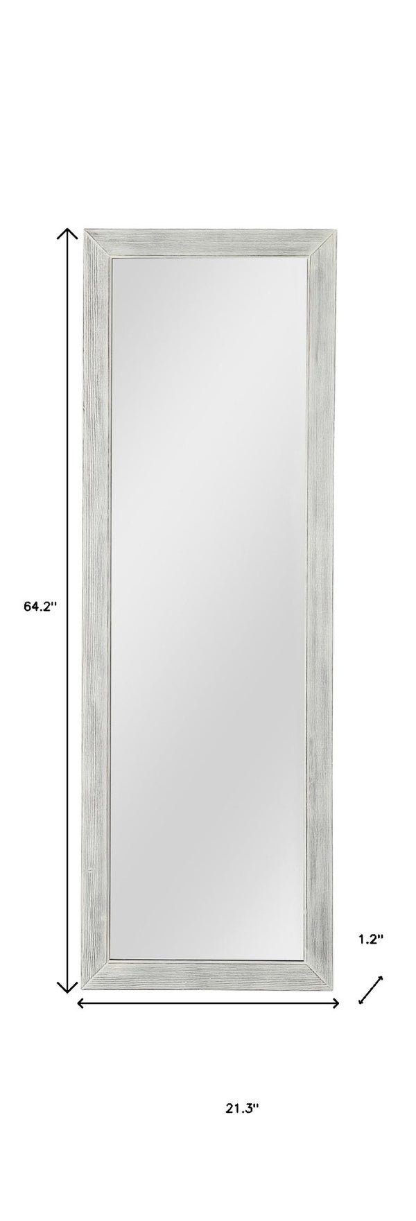 HomeRoots Brushed Rustic Wooden Mirror - Elegant Rectangular Design with Beveled Edge for Versatile Decor Use White 397378
