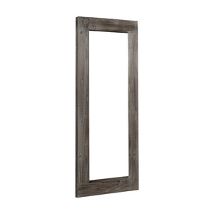 HomeRoots 58" Elegant Solid Wood Freestanding and Wall Mount Accent Mirror for Timeless Home Décor Style Brown 397379