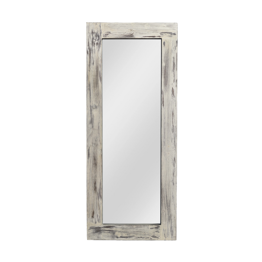Homeroots Dark Gray Solid Wood Framed White Glass 397380