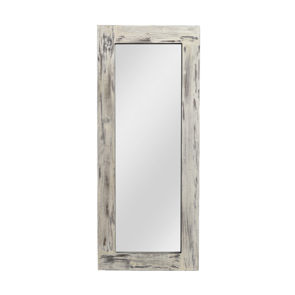 Homeroots Dark Gray Solid Wood Framed White Glass 397380
