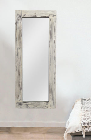 Homeroots Dark Gray Solid Wood Framed White Glass 397380