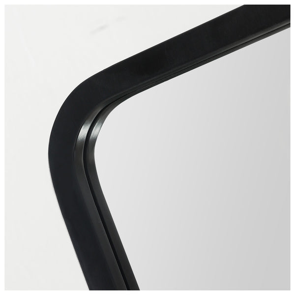 Homeroots Black Wooden Standing Mirror  Glass 397381