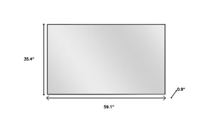 HomeRoots Jumbo Minimal Wall Mirror - Modern Black Frame, Expansive Reflective Surface for Any Room Decor 35.4" x 59.1" 397383