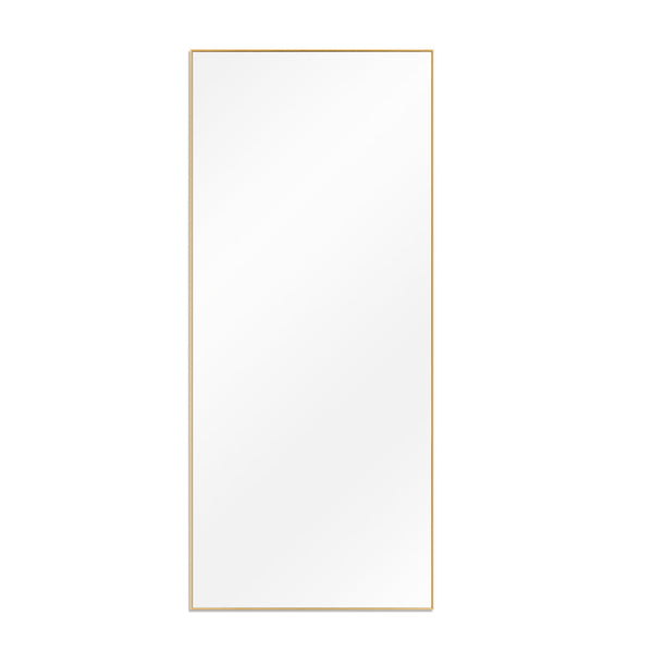Homeroots 71" Gold Metal Framed Full Length Hanging Mirror  Glass 397384
