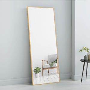 Homeroots 71" Gold Metal Framed Full Length Hanging Mirror  Glass 397384