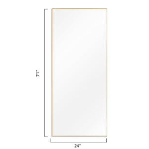Homeroots 71" Gold Metal Framed Full Length Hanging Mirror  Glass 397384