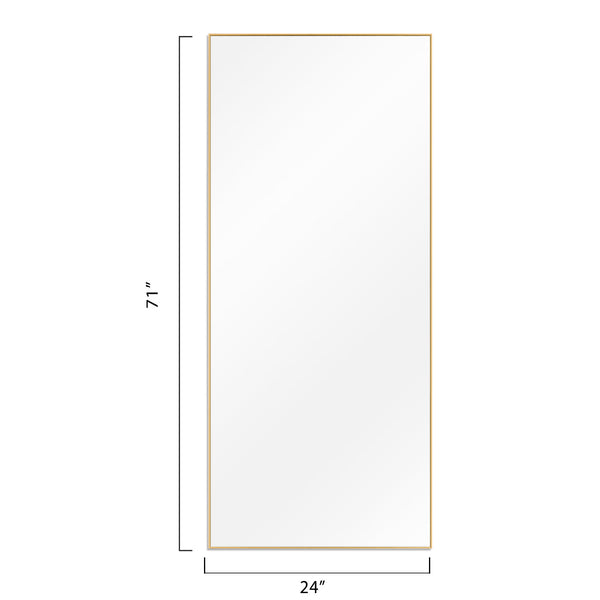 Homeroots 71" Gold Metal Framed Full Length Hanging Mirror  Glass 397384