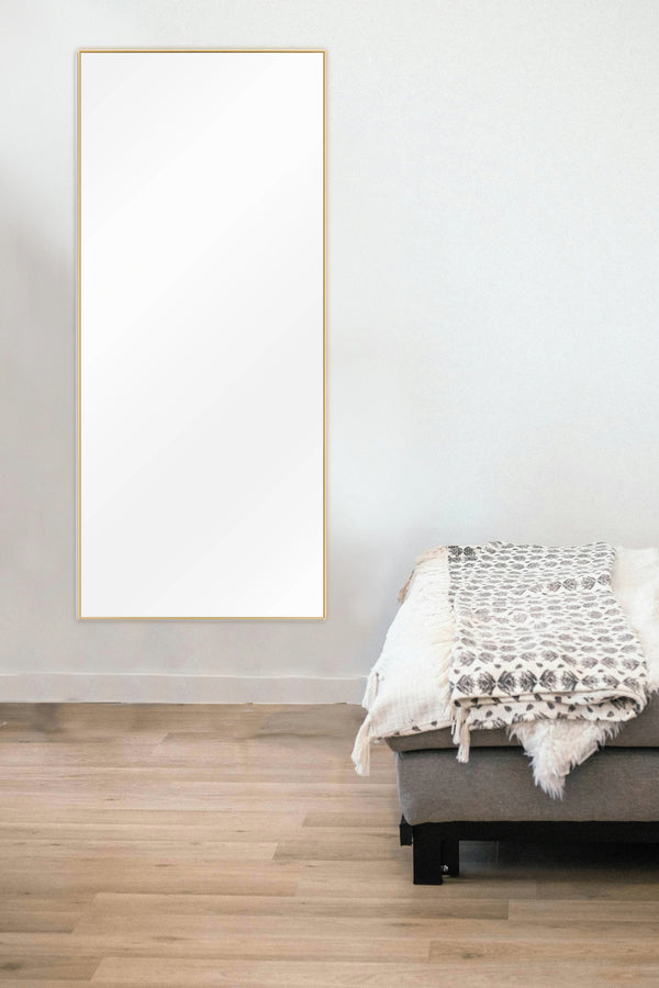 Homeroots 71" Gold Metal Framed Full Length Hanging Mirror  Glass 397384