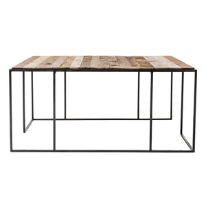 Homeroots Set Of Three 39" Brown And Black Solid Wood And Iron Square Nested Coffee Tables   397387