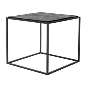 Homeroots Set Of Three 39" Brown And Black Solid Wood And Iron Square Nested Coffee Tables   397387