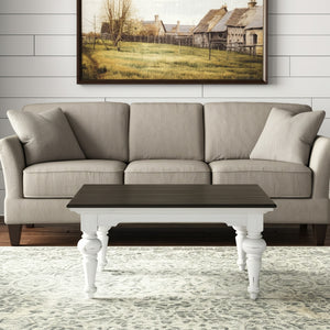 Homeroots 39" Brown And White Distressed Square Coffee Table - Rustic Modern Design For Stylish Living Rooms   397394