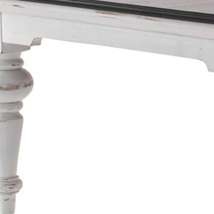 Homeroots 39" Brown And White Distressed Square Coffee Table - Rustic Modern Design For Stylish Living Rooms   397394