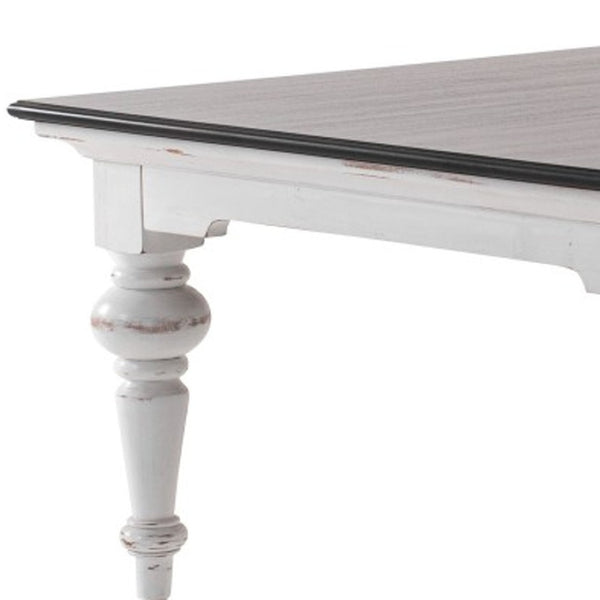 Homeroots 39" Brown And White Distressed Square Coffee Table - Rustic Modern Design For Stylish Living Rooms   397394