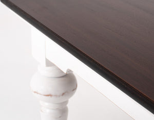 Homeroots 39" Brown And White Distressed Square Coffee Table - Rustic Modern Design For Stylish Living Rooms   397394